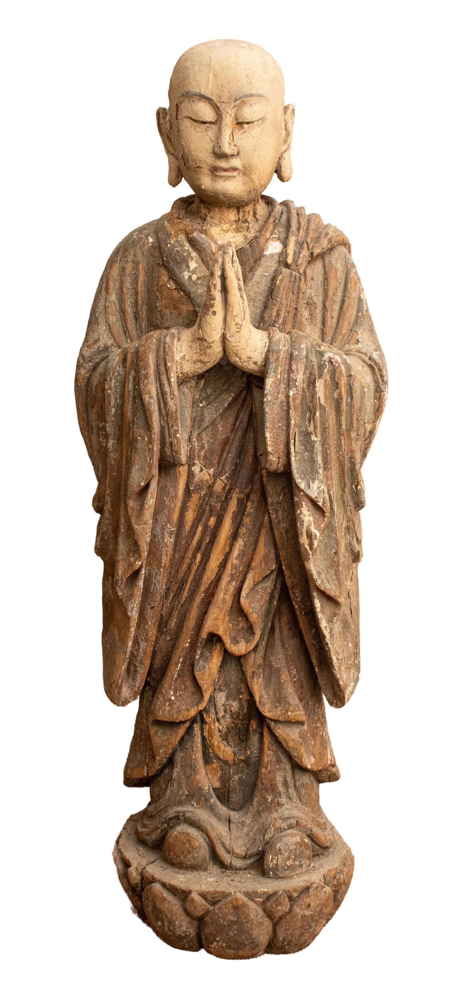 Chinese Monumental Polychrome Carved Wood Buddha (1 of 9)