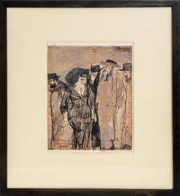 David Schneuer "Der Rabbi" Mixed Media on Paper