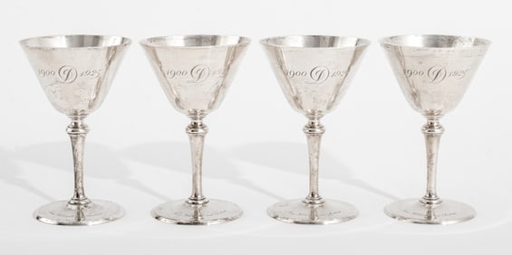 Tiffany & Co. Makers Art Deco Sterling Goblets, 4