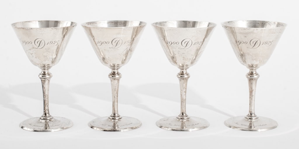 Tiffany & Co. Makers Art Deco Sterling Goblets, 4 (1 of 8)