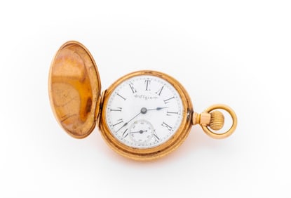 Elgin 14K Yellow Gold Hunter Case Pocket Watch