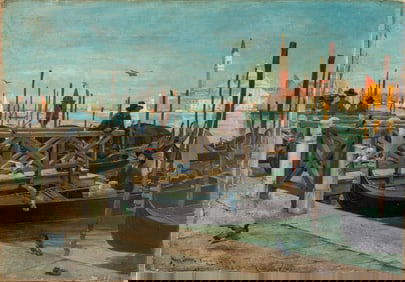 Henry Bacon "Venezia" Oil on Canvas, 1887