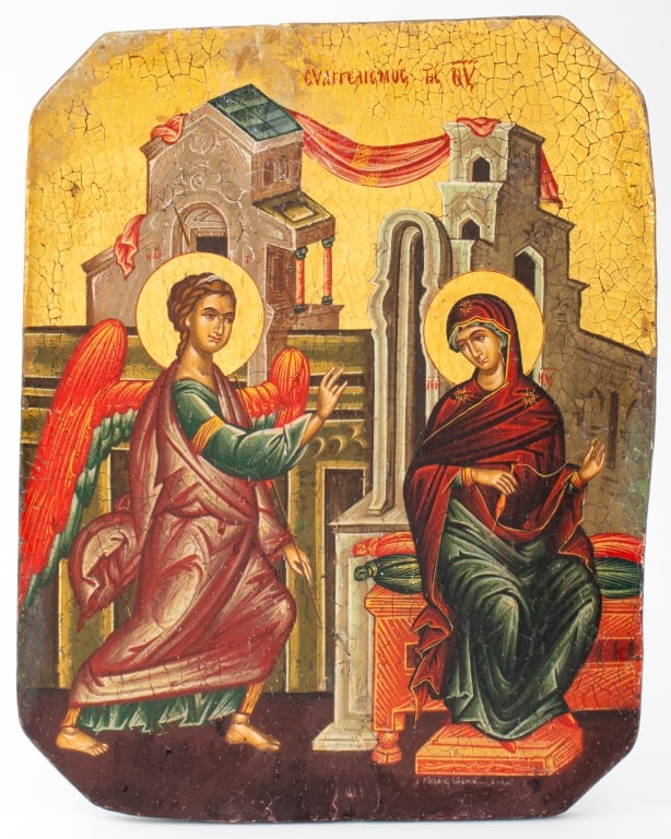 Russian Annunciation Icon, 19th C. (1 of 8)
