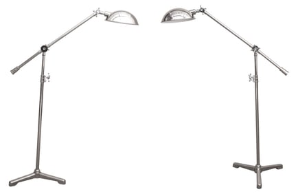 Mid-Century Modern Style Chrome Swing Arm Lamps, 2