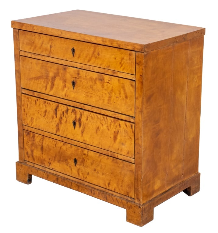 Danish Biedermeier Maple Chest of Four Drawers (1 of 9)