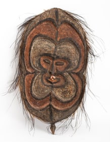 Papua New Guinea Sepik Painted Wood Mask