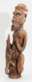 Sepik Carved Polychromed Wood Figure Sculpture