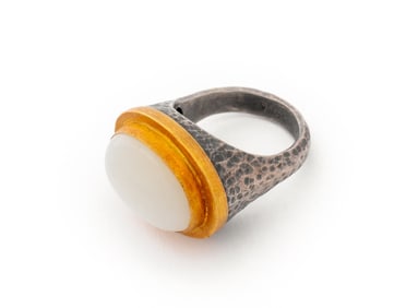 Lika Behar 24K Gold 925 Moonstone Pompei Ring