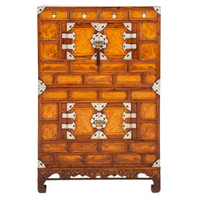 Korean Joseon Locking Chest on Chest