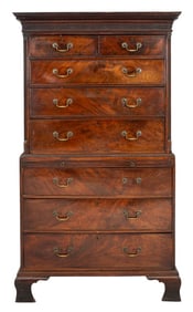 George III Mahogany Chest on Chest, 18th C.