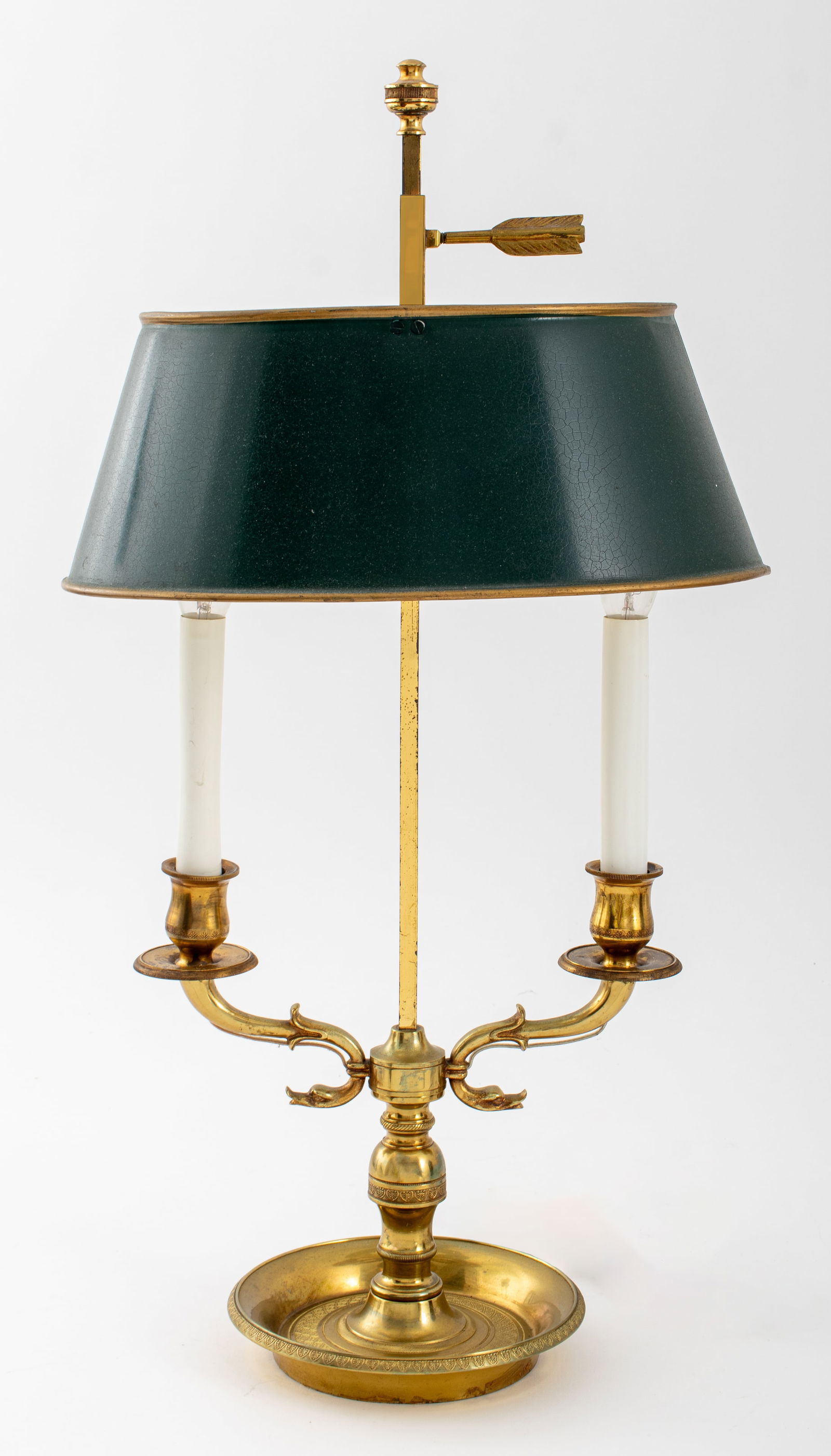 French Empire Style Two-Light Bouillotte Lamp (1 of 9)