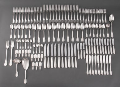 Christofle Silver Plate "Cluny" Flatware Set, 115