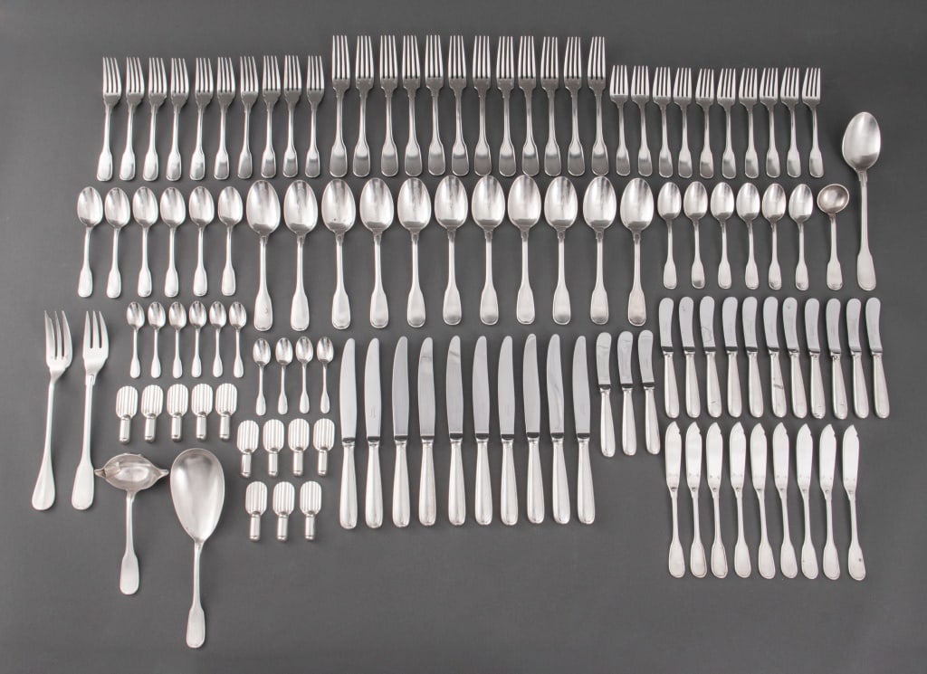 Christofle Silver Plate "Cluny" Flatware Set, 115 (1 of 13)