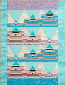 Eva Bouzard-Hui "Mexico Pyramids" Oil on Canvas