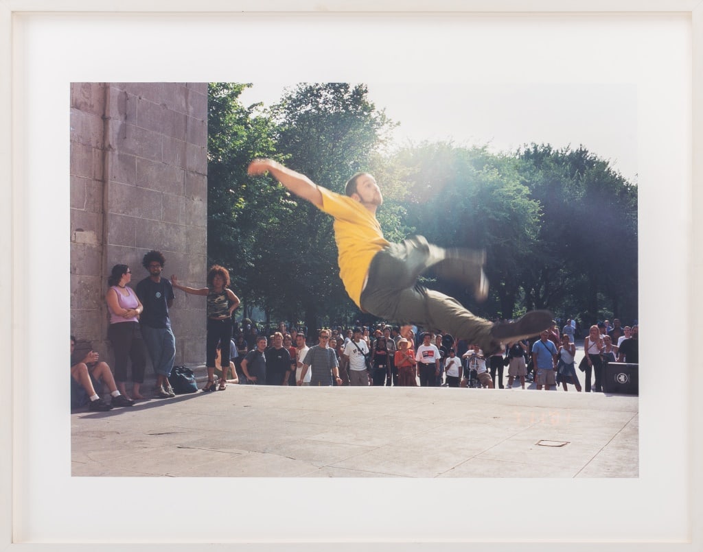 Nikki S. Lee "The Hip Hop Project (5)" Print: Nikki S. Lee (American/South Korean, b. 1970), "The Hip Hop Project (5)", Fujiflex Print in Colors, signed on Leslie Tonkonow Gallery label to verso, white wood frame. Image: 16" H x 23.5" W; frame: 2