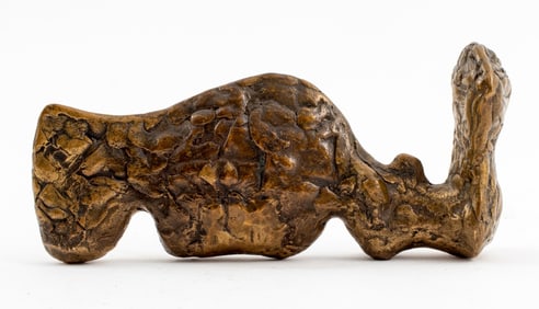 Louis Mendez Abstract Cobra Gilt Bronze Sculpture
