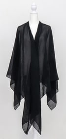 Agnona Black Sheer Superfine Wool Wrap