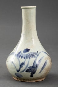 Korean Blue & White Porcelain Bottle Vase