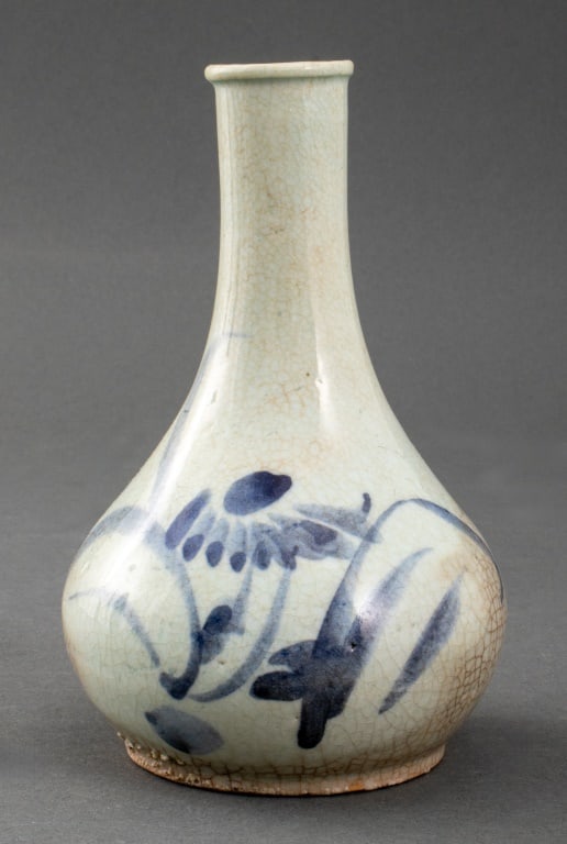 Korean Blue & White Porcelain Bottle Vase (1 of 8)