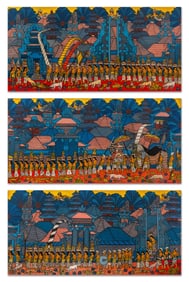 I Ketut Tagen Acrylic on Canvas Triptych, 3