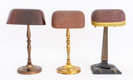 H.G. Mc Faddin & Co. Emeralite Banker's Lamps, 3
