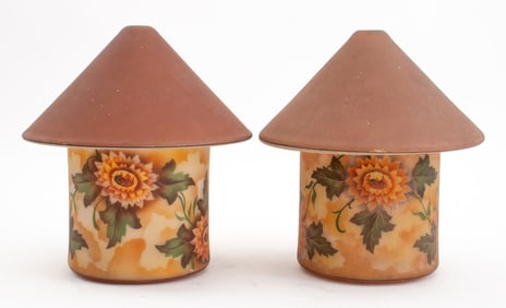 H.G. McFaddin Bellova Art Glass Lampshades, Pair