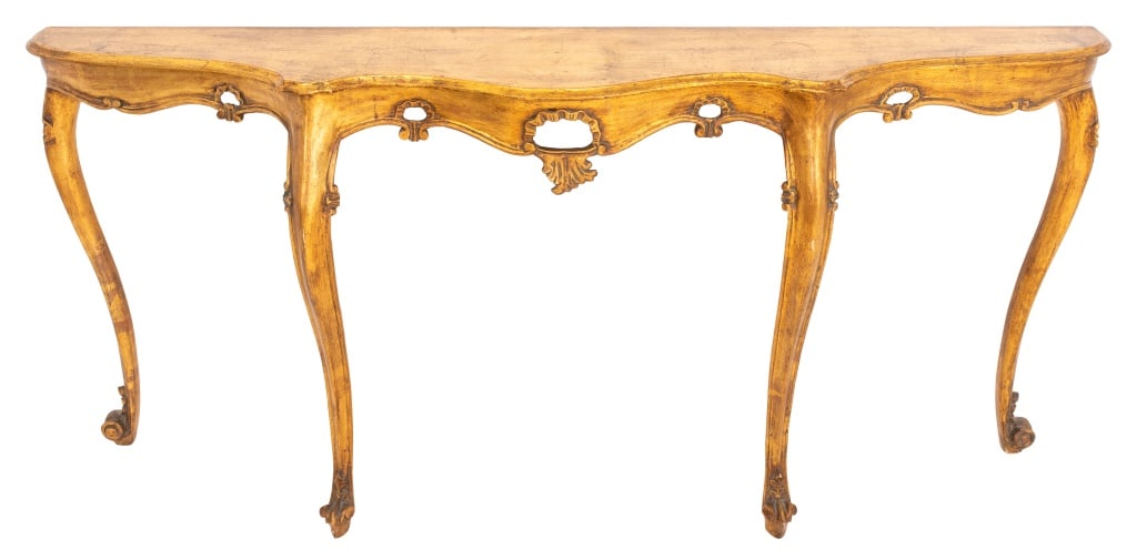 Venetian Rococo Style Giltwood Console Table (1 of 8)
