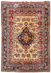 Persian Kirman Rug, 8' 8" x 6' 8"