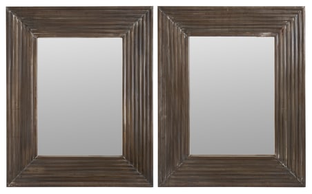 Modern Industrial Wall Mirrors, Pair