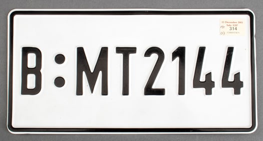 James Bond License Plate Movie Prop