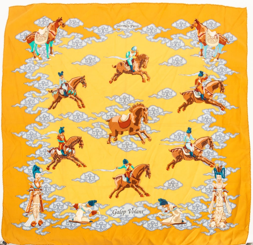 Hermes "Galop Volant" Silk Twill Scarf
