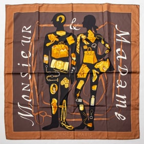 Hermes "Madame & Monsieur" Silk Scarf