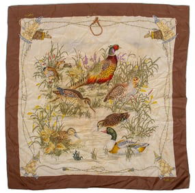 Gucci Ducks and Pheasants Silk Scarf