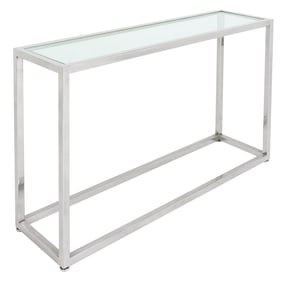Modern Chrome Glass Top Console Table