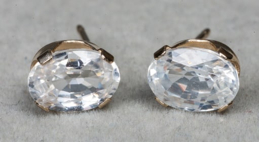14K White Gold 2.50 Cttw. White Zircon Earrings