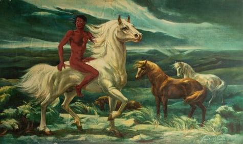 Lumen Martin Winter Print with Collage on Board