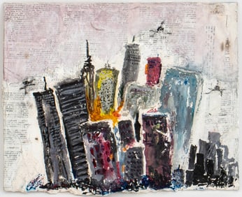 Eduardo Hoyos Lunolono "Urban Center" Mixed Media