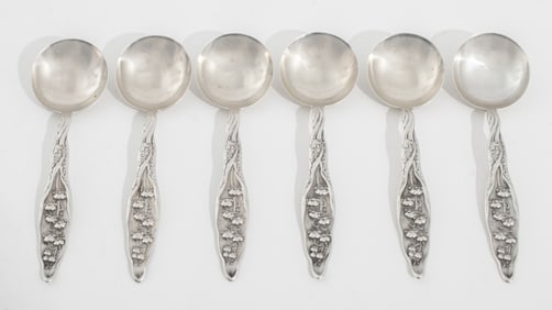Whiting Sterling Lily of the Valley Egg Spoons, 6