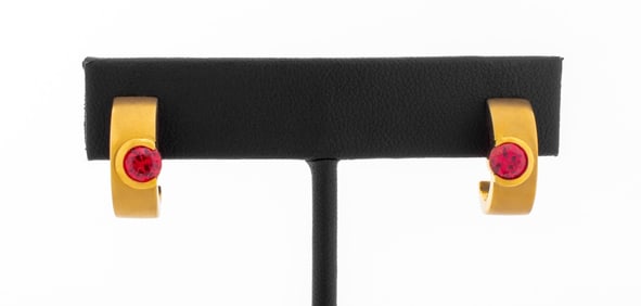 14K Yellow Gold Spinel Earrings