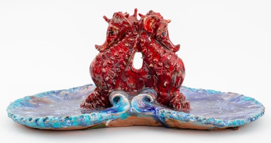 Sirio Tofanari & Arnaldo Miniati Maiolica Dish