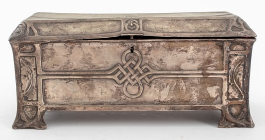 German Jugendstil Silver Plate Casket