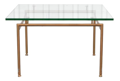 Modern Gilt Metal and Glass Table