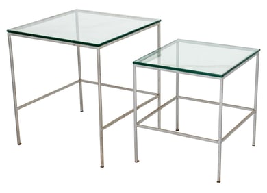 Steel and Glass Nesting Cube Tables, 2