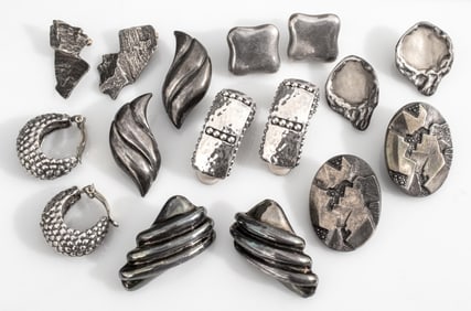 Alwand Vahan, Etc. Silver Earrings, 8 Pairs