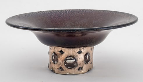 Anthony Stern Purple Glass Footed Compote