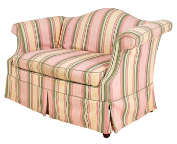 Georgian Style Slip-Covered Loveseat