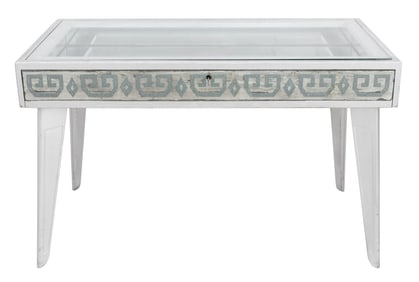 Silvered Art Deco or Moderne Vitrine Table, 1940s