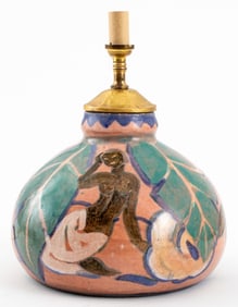 Cuban Hand-Painted Ceramic Table Lamp