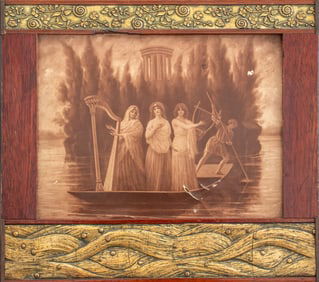 German Secessionist Frame and "Harmonie" Print