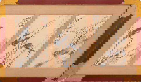 Chinese Bird Scenes Ink on Paper, 3